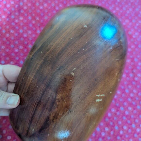 MCM Blair Hawaii Koa Wood Serving Bowl 2 Spoons Signed Midcentury Vintage Acacia - Picture 6 of 12